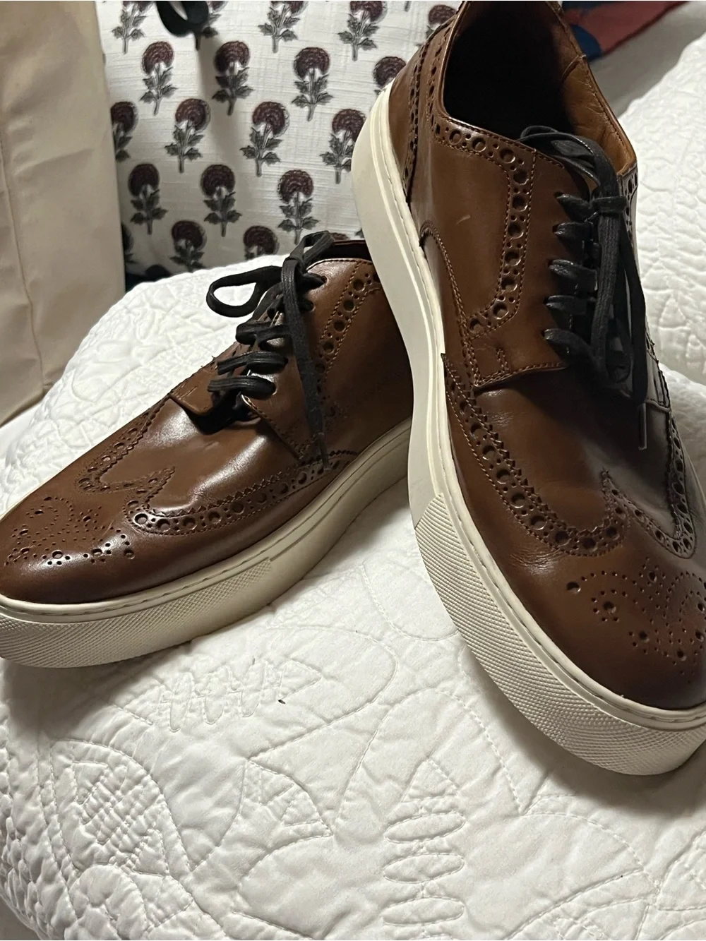 Cole Haan Brown Leather Brogue Derby Sneakers